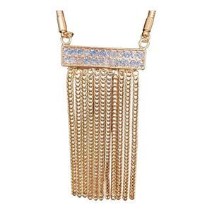 NEW‎ YORK & CO SNAKE CHAIN STATEMENT NECKLACE WITH TASSEL PENDANT